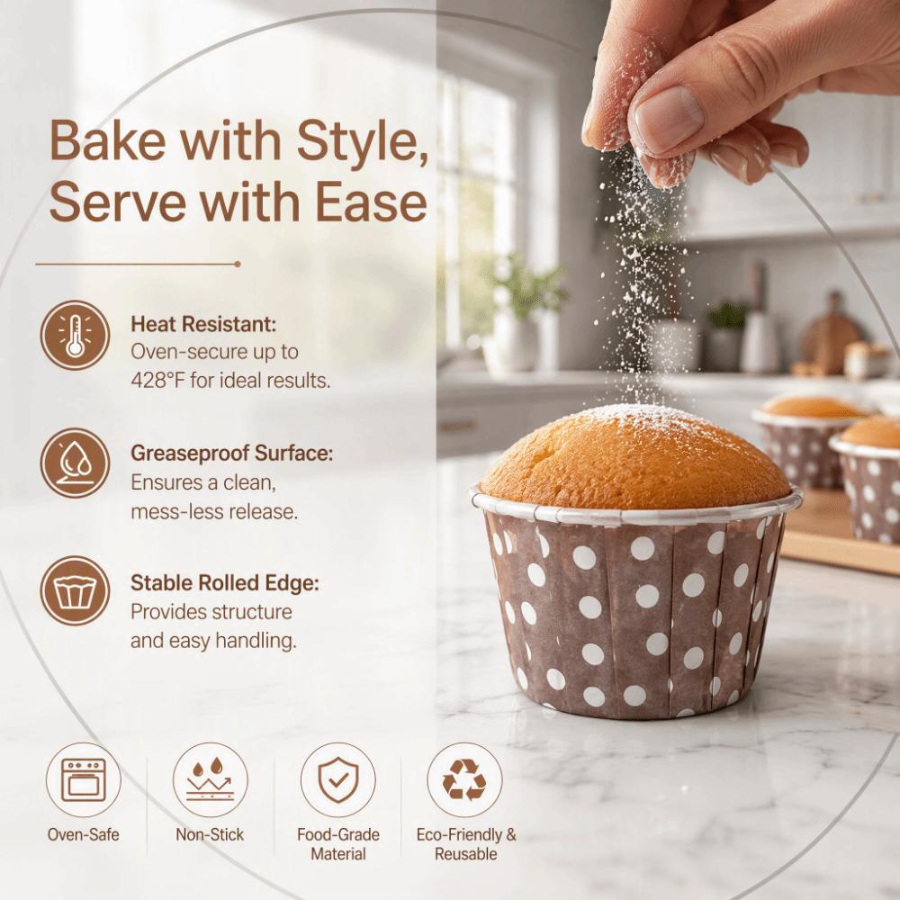 100PCS Greaseproof Cupcake Liner Coated Paper Paper Baking Cup  Cupcakes Muffins Mini Cakes