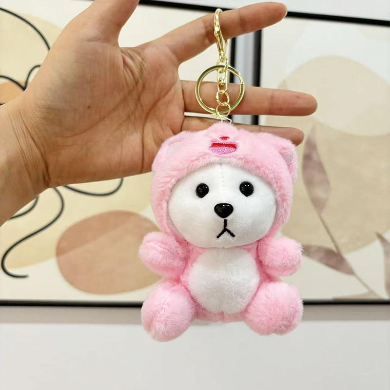 Adorable Plush Bear Keychain Toy Soft And Cute Stuffed Animal Gift For Kids