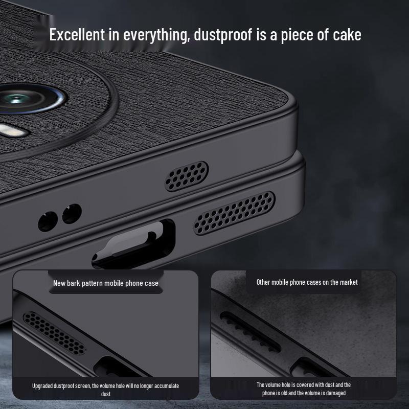 OPPO REALME GT6/V60 Anti-fall Bark Texture Phone Case