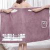Women's Wearable Coral Fleece Bathrobe - Absorbent, Quick-Drying, Thickened, Sling Vest, Bandeau Style for Home or Beauty Salon.