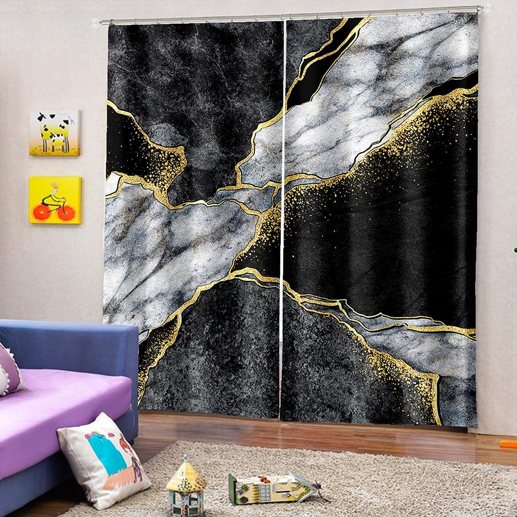 2panels Tie-dye Pattern Abstract Galactic Watercolor Texture Digital Printing Living Room Bedroom Curtain Grommet Top Curtain