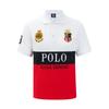 Polo Masculina Nova Paul Algodão Puro Azul Royal Bloco de Cores - Manga Curta Moda Europeia