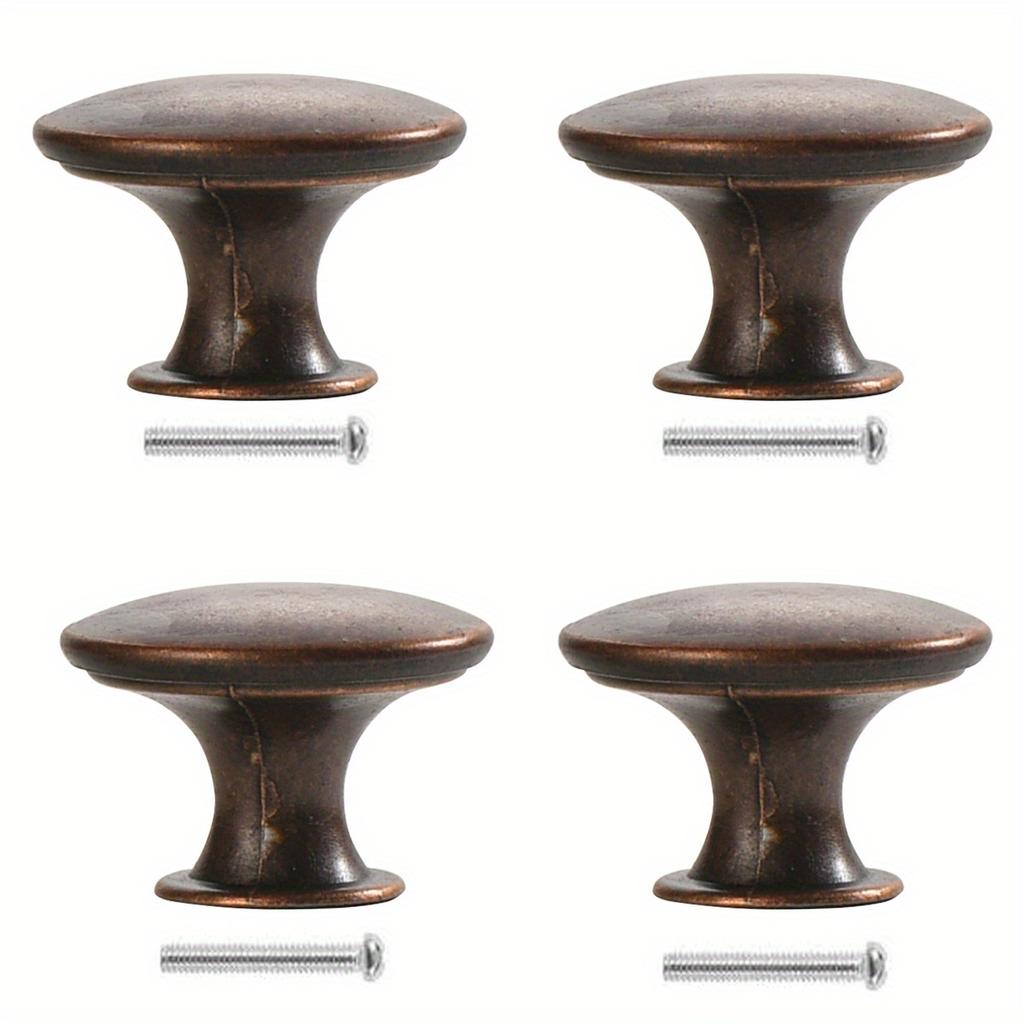 4 Pieces Of Vintage Cabinet Knobs, Antique Bronze Cabinet Door Handle Knobs, Drawer Handle Knobs With Screws For Home Furniture