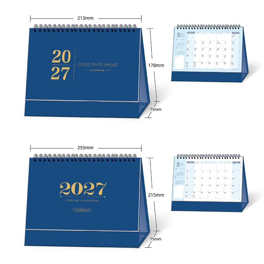 Morandi Color 2027 Desk Calendar Paper Flip Calendar Durable Academic Planner Desktop Decoration