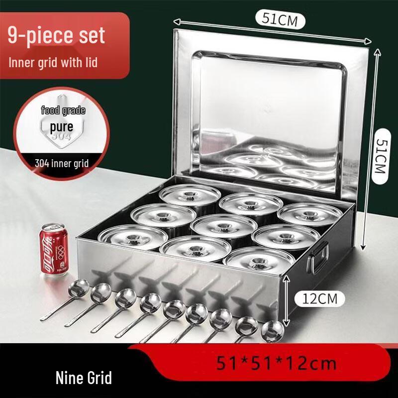 ZLIII Stainless Steel 9-Compartment Seasoning Box Set