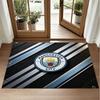 Manchester City Design Crystal Velvet Rug Soft Decorative Mat for Bedroom Entrance