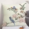 Bird Flower Decorative Pillow Covers 18x18 Linen Outdoor Square Pillow Case Cushion Cover for Sofa Couch Bedroom