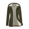 Veste Imperméable en Velours Composite Coupe-vent à Capuche Zippée Manches Longues Couleur Unie Tendance pour Femme