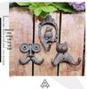 European Rustic Retro Industrial Cast Iron Kitten Whiskers Double Hook Wall Decor