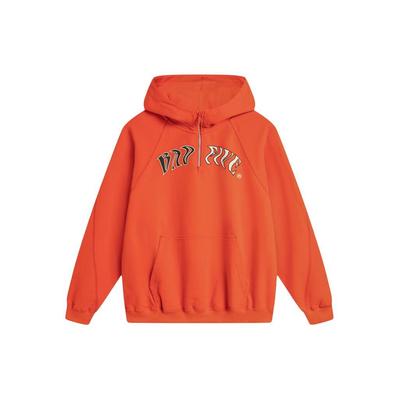 Li Ning Badfive Buchstaben-Print Lockerer Hoodie Herren Hoodies Phönix-Orange AWDU087-8
