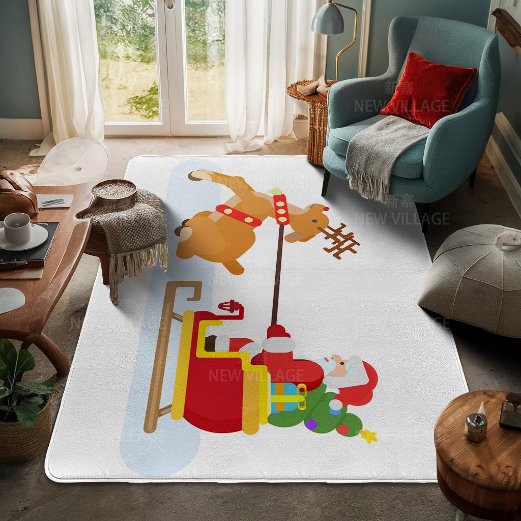 House Entrance Carpet Home Door Mat Living Room Bath Foot Bathroom Non-slip Water Absorption Rugs Bath Merry Christmas Winter