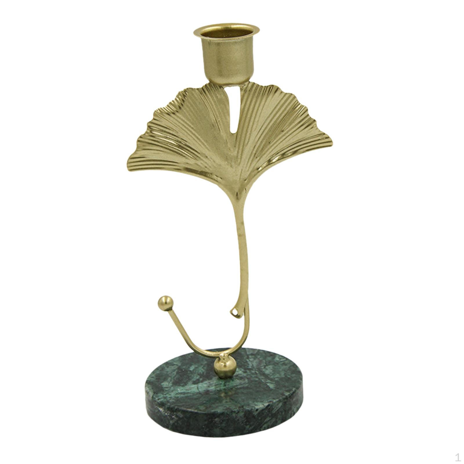 

Candle Holder Tea Light Candelabra Mantel Votive Prayer Taper Holders for Home Ginkgo Leaf Aureate