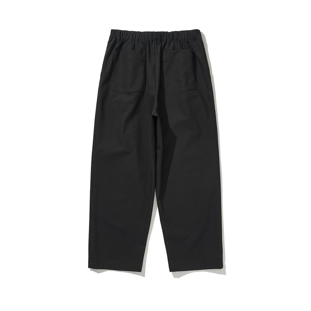 HISHANDER One Pleats Wide Easy Pants Black