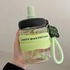 Pink Glass Straw Cup with Lid
