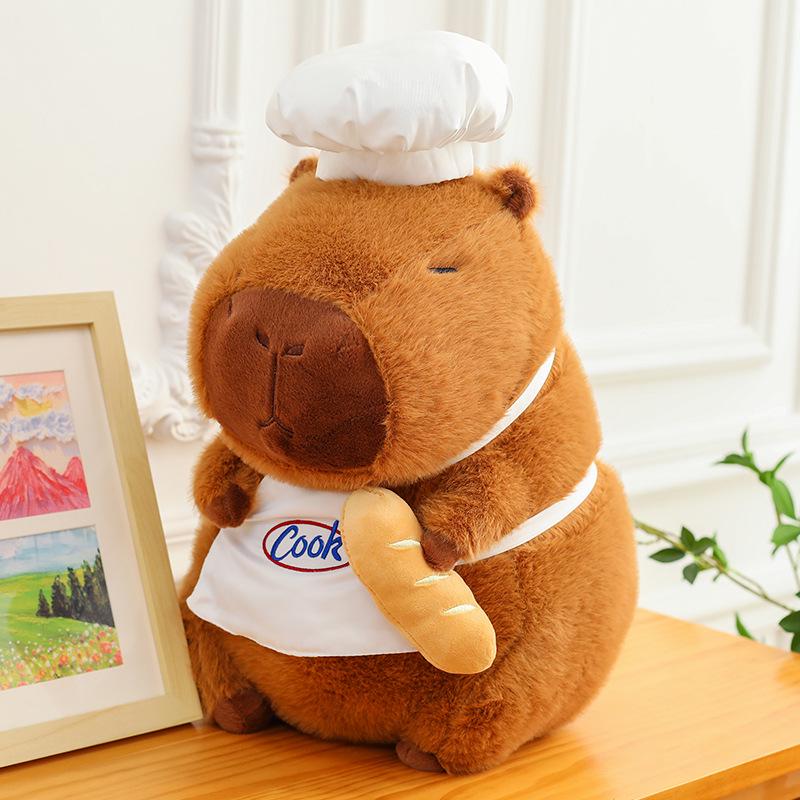 Capybara Chef Large Plush Doll - Cute Cartoon Pillow Gift