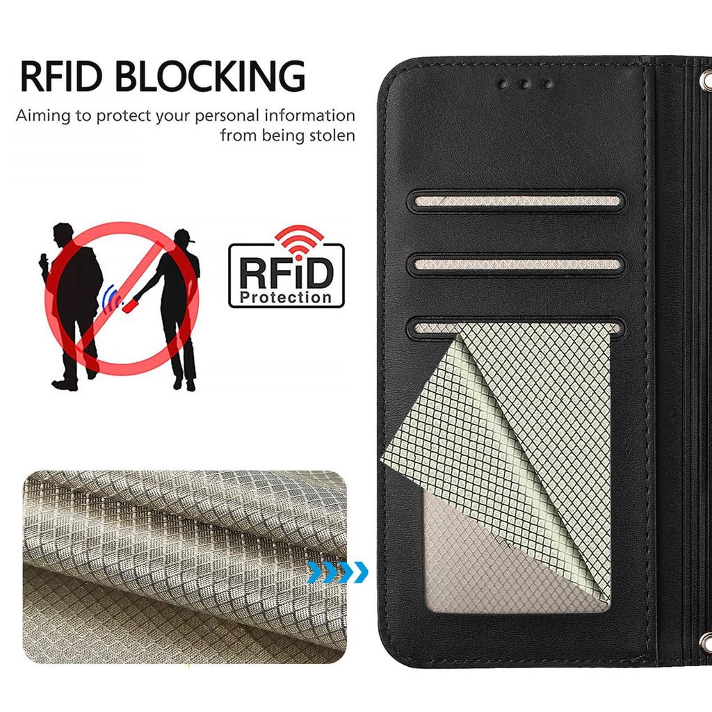 WEFOR Panda RFID-Portemonnaie-Hülle für iPhone 15 14 13 12 11 Pro Max 15 Plus XS Max XR SE, Klapphülle mit Kartenhalter für Damen Herren