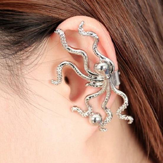 Women's Punk Rock Octopus Shape Ear Stud Cuff Clip Buckle Earring