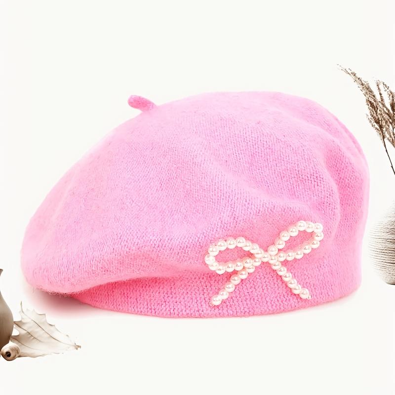 1pc Solid Color Women's New Bow Wool Beret, Suitable for Daily Use, Available in Multiple Colors
