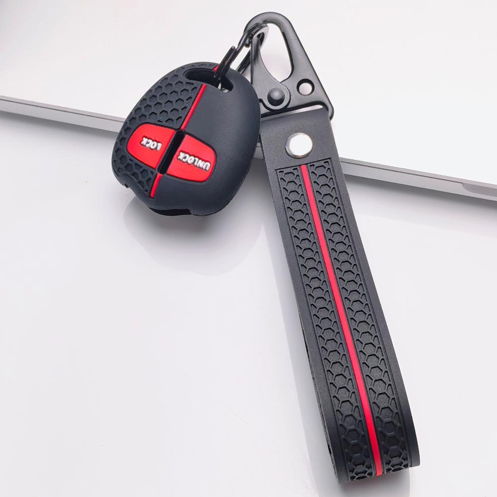 Key Fob Cover for Mitsubishi Outlander ASX Lancer Triton Pajero Eclipse Cross Grandis with Keychain Anti-Scratch Surface Shockproof Structure