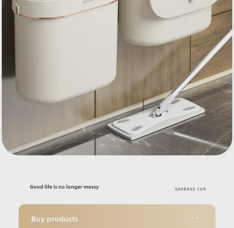 Wall-Mounted Kitchen & Bathroom Trash Can with Lid - Slim Design for Tight Spaces