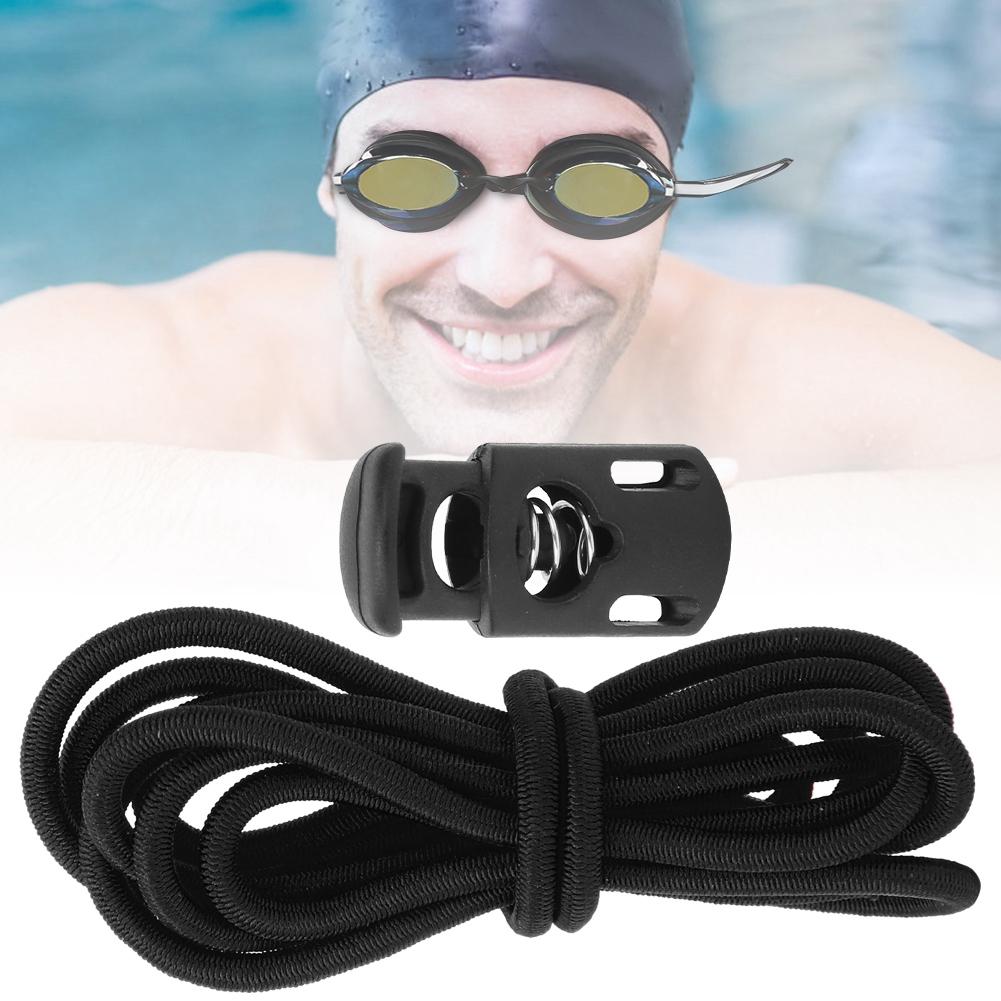 2PCS Elastic Rubber Swim Goggles Scuba Diving Snorkeling Mask Strap Cord Adjustable Band RopeBlack