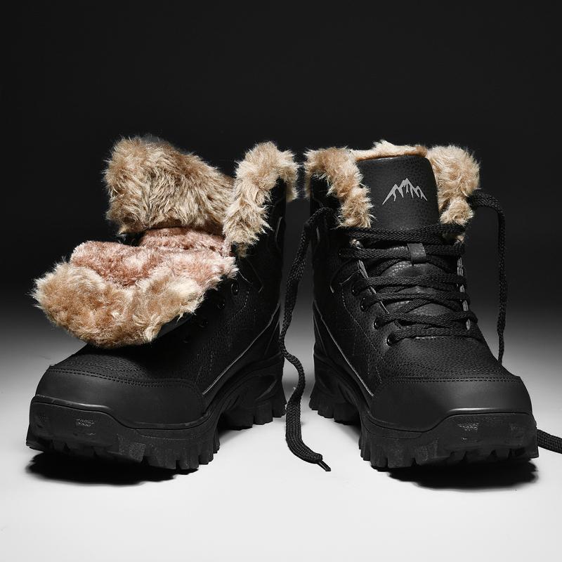 2025 Téli Hócsizma Férfi Plusz Gyapjú Vastagított Csúszásmentes Vízálló Téli Meleg Magasszárú Bokacsizma Pamut Cipő
