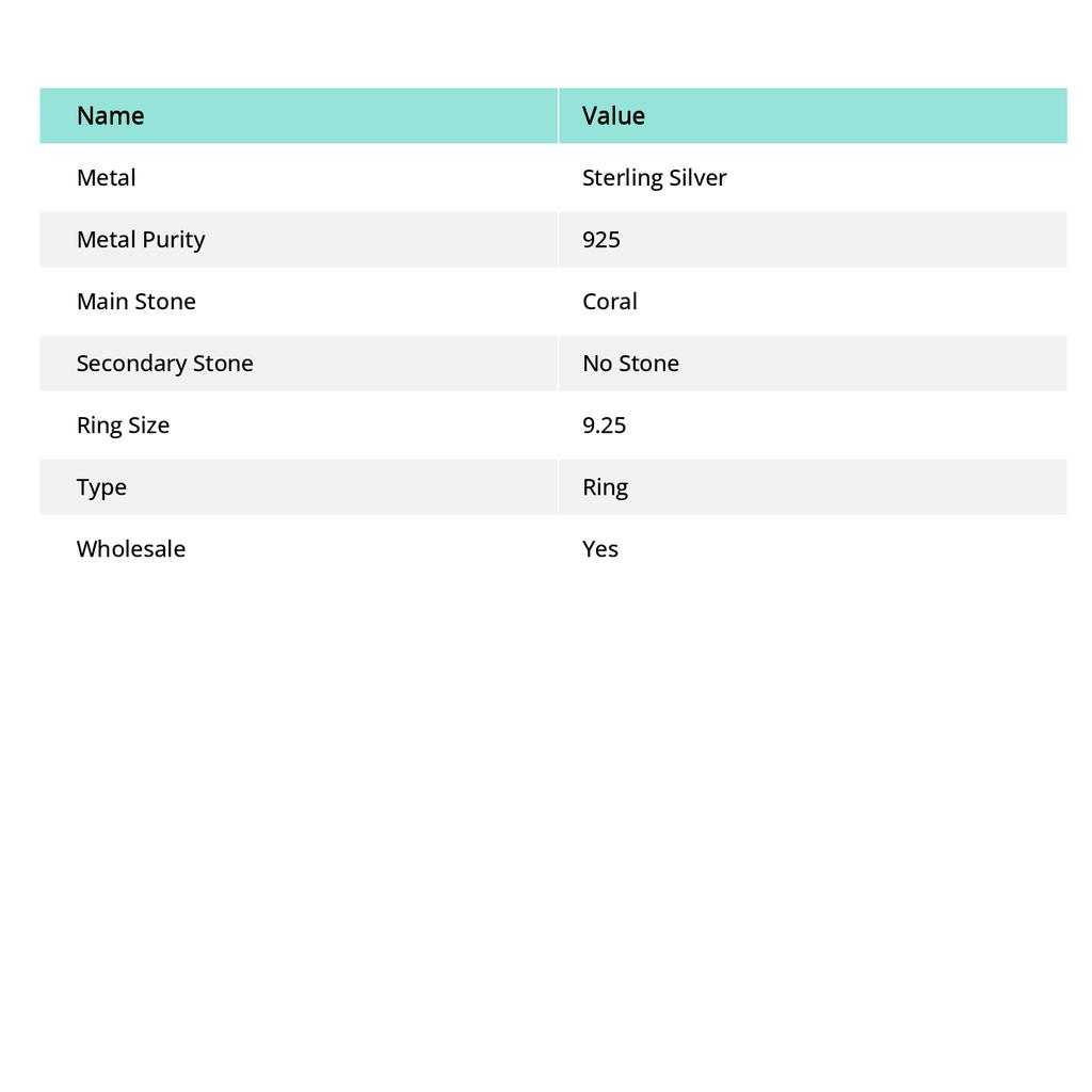 Red Coral Handmade 925 Sterling Silver Jewelry Ring Size 9.25 Q8s54