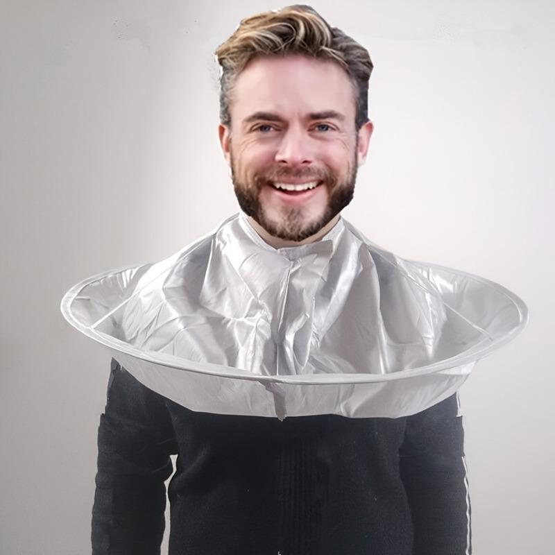

Hair Cutting Cloak Umbrella for Adults Haircut Cape with Neck Catcher 1pcs срібний
