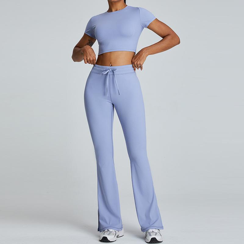 Thread Tight Nude Yoga Set, Women'S Quick Drying Horn Fitness Suit, Running Exercise Set