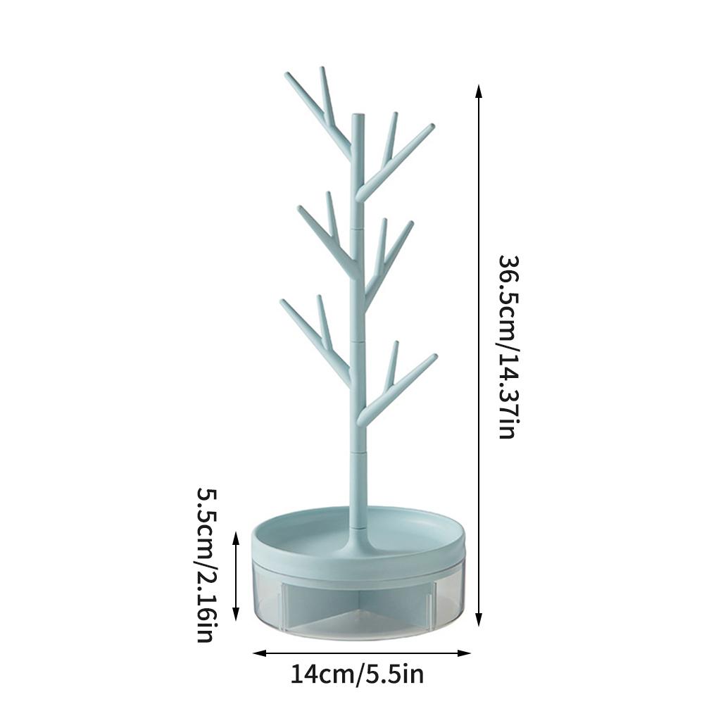 

Органайзер для макияжа и украшений, настольная подставка-дисплей для ожерелий, браслетов, серег, прочная стойка в форме дерева, домашний подарок для хранения светло-синий
