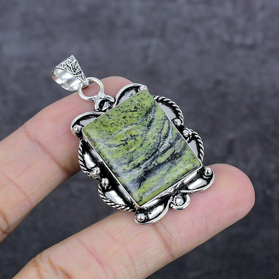Dragon Blood Gemstone Handmade 925 Sterling Silver Jewelry Pendant 2.09" E6b68
