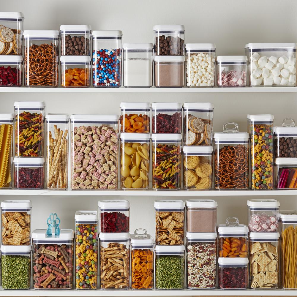 Food Storage Jar with Lid Kitchen Container Kitchen Organizer Stackable Dustproof Moisture Resistant Kitchen Accessorie