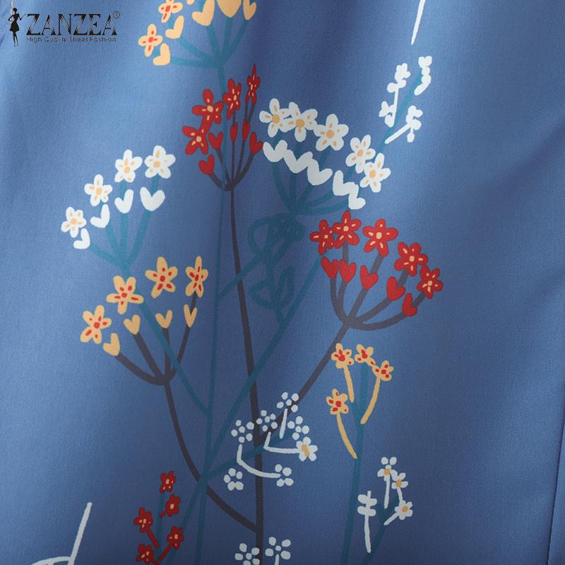 ZANZEA Women Casual Elastic Waist Drawstring Summer Print Short Pants