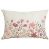 New Linen Plant Flower Waist Pillow Case Living Room Sofa Cushion Cover Home Bedroom Pillow Case