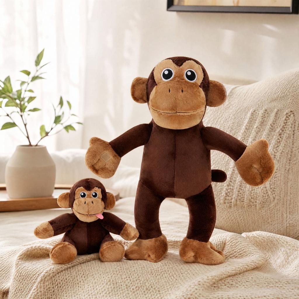 Mother and Baby Plush Stuffed Animal Toy Set - Cute Soft Plushies for Kids and Toddlers