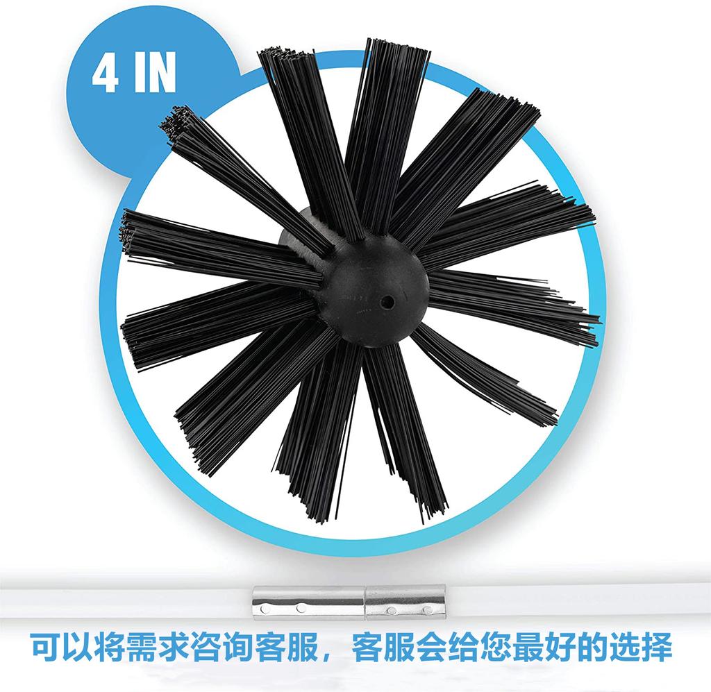 15 Pcs Chimney Cleaning Brush, 12 Flexible Nylon Rods + 2 Synthetic Brush Heads + 1 Drill