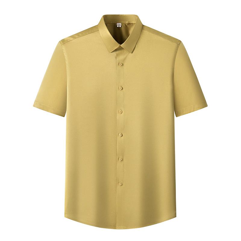 6XL Men's Short Sleeve Shirt Summer New Style Ice Silk Ice Feeling High Quality Large Size No Iron Business and Leisure