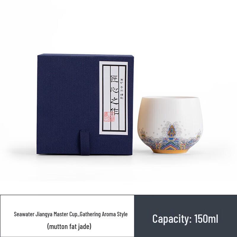 

Nanshan Gentleman Sea Water River Cliff Mutton Fat Jade Porcelain Tea Cup