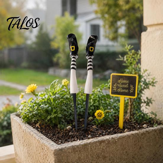 Talos 1 Pair Witch Legs Planter Decorations, Plastic Leg Insert Ornaments, Halloween Flower Pot Decoration for Outdoor Indoor Potted Plants