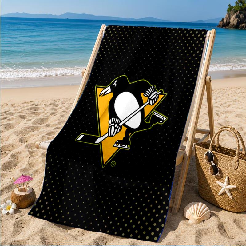 Pittsburgh Penguins Hockey Team Beach Towel, Super Soft Microfiber, Perfect Gift for Her/Him, Birthday, for Pool, Beach, Travel, Decor Beach Party
