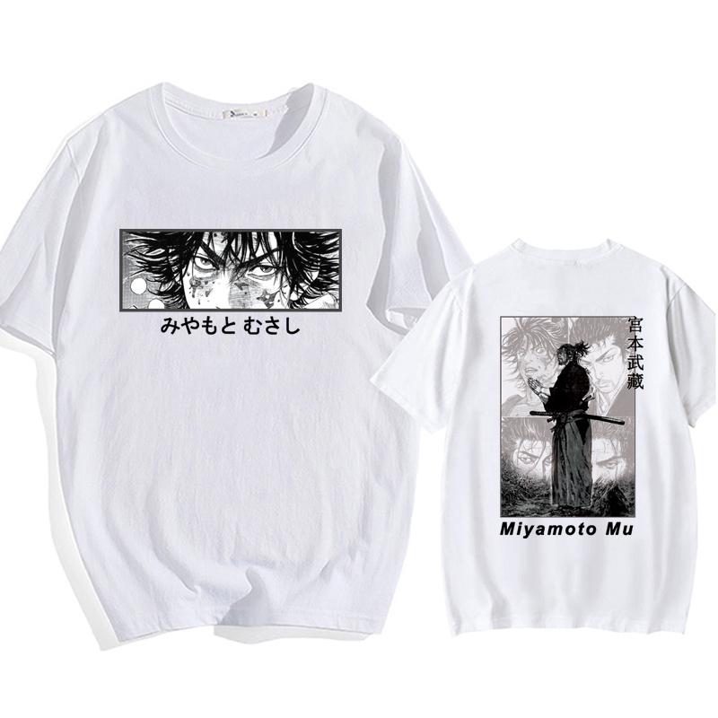 

Fashion Harajuku Bagabondo Anime Eyes Vagabond T-Shirt Men Women Casual Miyamoto Musashi Short Sleeve Shirt Casual Sport Tops S