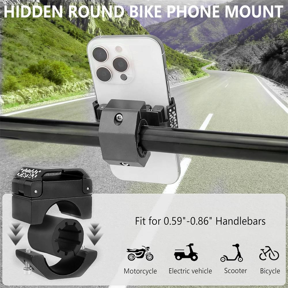 CNC Aluminum Alloy Bicycle Handlebar Phone Holder, Motorcycle Phone Mount Clamp