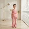Girls' Summer New Strap Set Thin Style Little Girl Ice Silk Strap Dress Flared Nine-Point Pants Two-Piece Set Fashionable