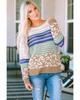 Azura Exchange Leopard Striped Mix Pattern Knit Crochet Sweater