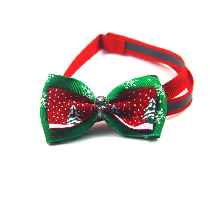 Pet  Collar Christmas Series Adjustable Flashing Diamonds Pet Bow Tie Collar
