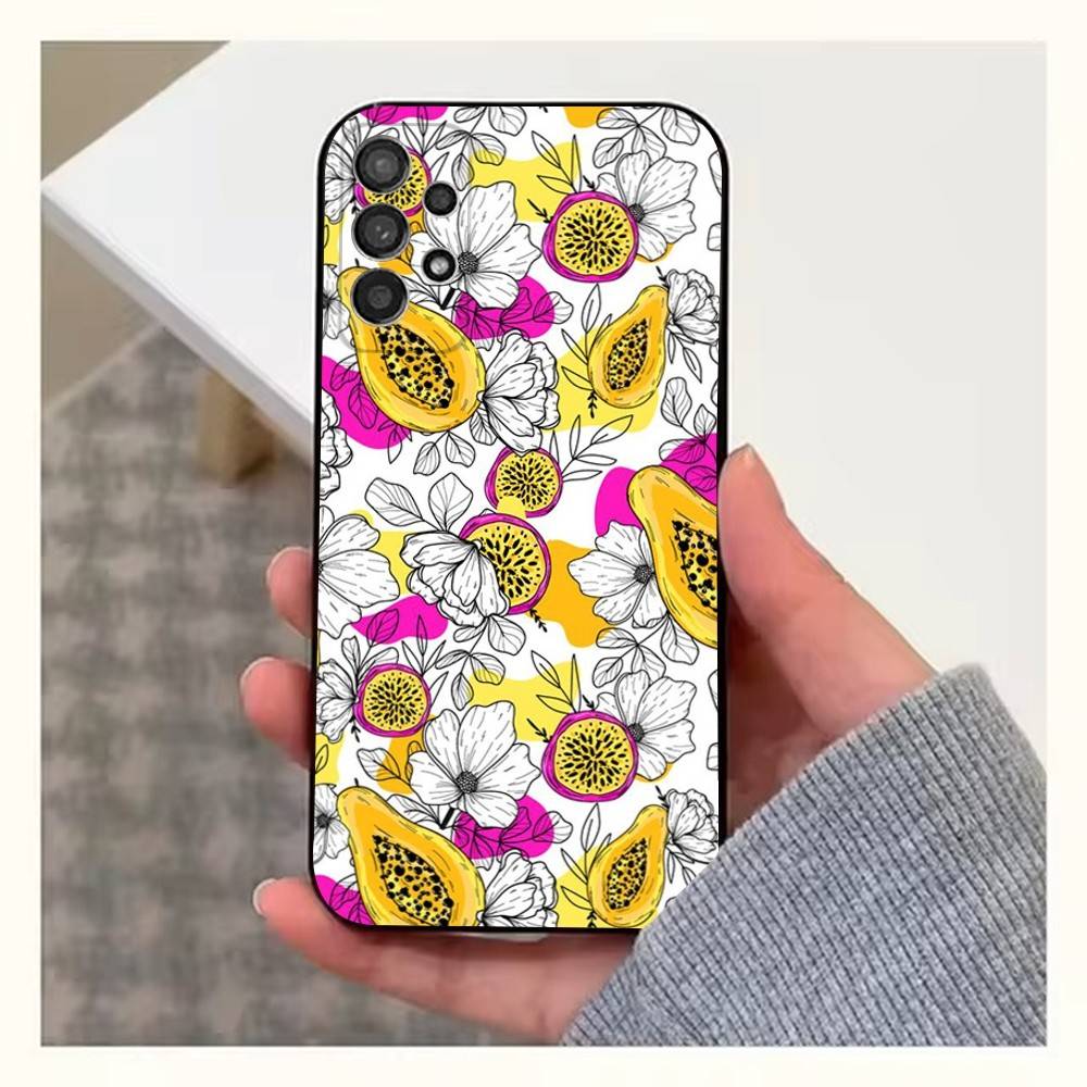 Fruit P-Painting Case For Samsung S10,Plus,S9,Ultra,S24,S21,S20,S23,FE,S22,S25,Lite,Soft Silicone Black