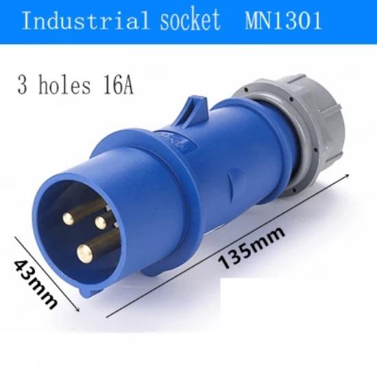 1pcs Industry Plug And Socket Connectors Surface And Concealed Installation 3 4 5 Hole Core 16 A 32A Waterproof Two Three-Phase