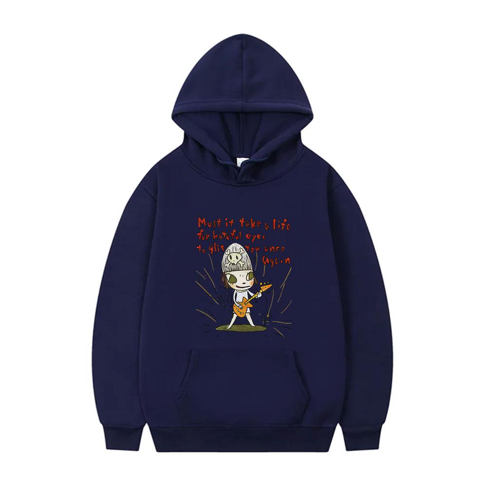 Yoshitomo Nara Must It Take A Life for Hateful Eyes To Glisten Once Again Hoodie Men Women Casual Tracksuit Hoodies