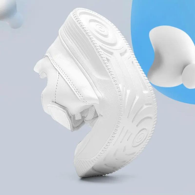 Kids Leather Sneakers Waterproof Casual Sports Shoes Non-slip Children's White Skateboard Shoes Size 26-40