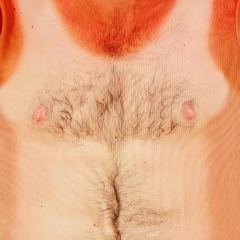 Fanient Pánská trička s chlupatou hrudí Vtipná trička s kulatým výstřihem Grafický vzor Krátký rukáv Rychleschnoucí a chladivá